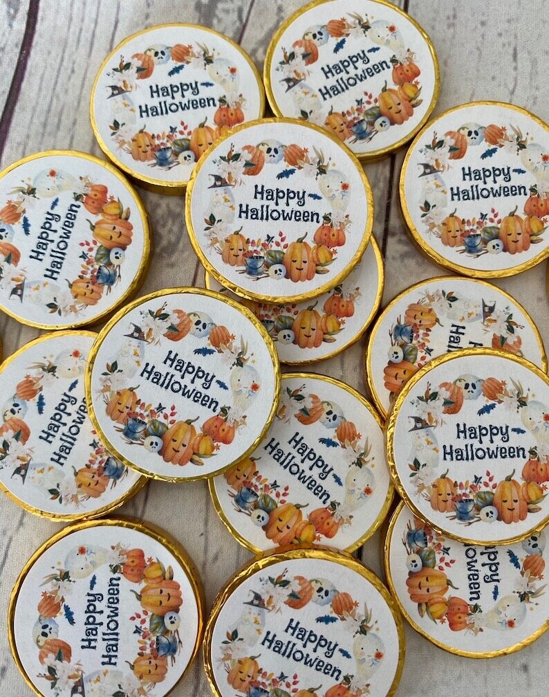 Bulk Halloween Chocolate Coins. Halloween party. Trick or treat chocolate. Halloween buffet table Bulk Halloween Candy Pre order