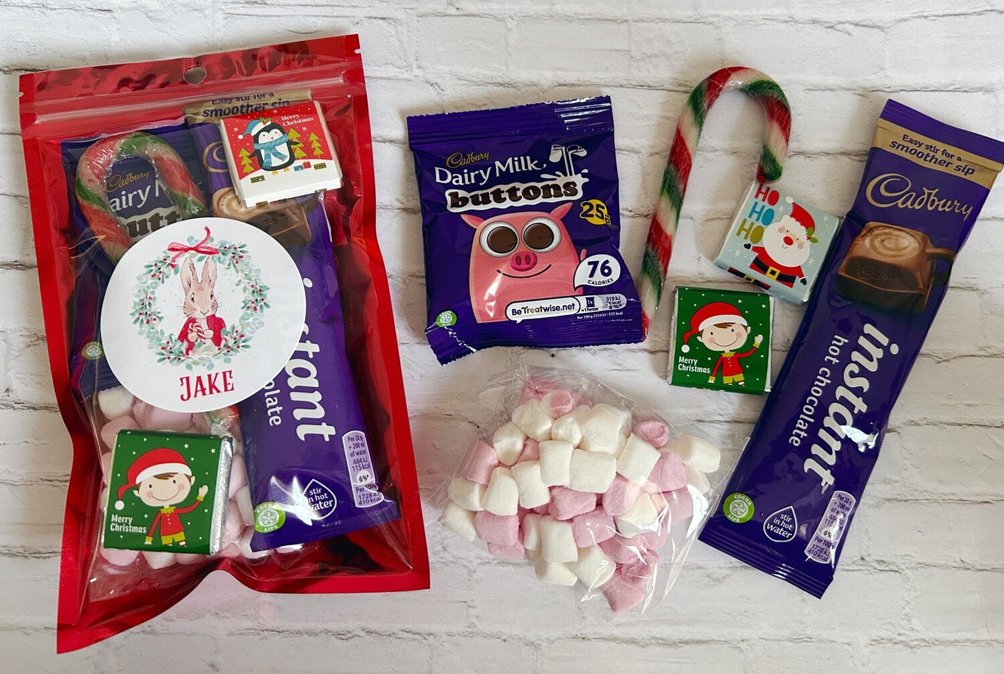 Personalised Christmas hot chocolate Peter Rabbit Christmas eve box filler Christmas Chocolate Christmas eve gift Christmas stocking filler