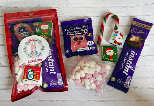 Personalised Christmas hot chocolate Peter Rabbit Christmas eve box filler Christmas Chocolate Christmas eve gift Christmas stocking filler