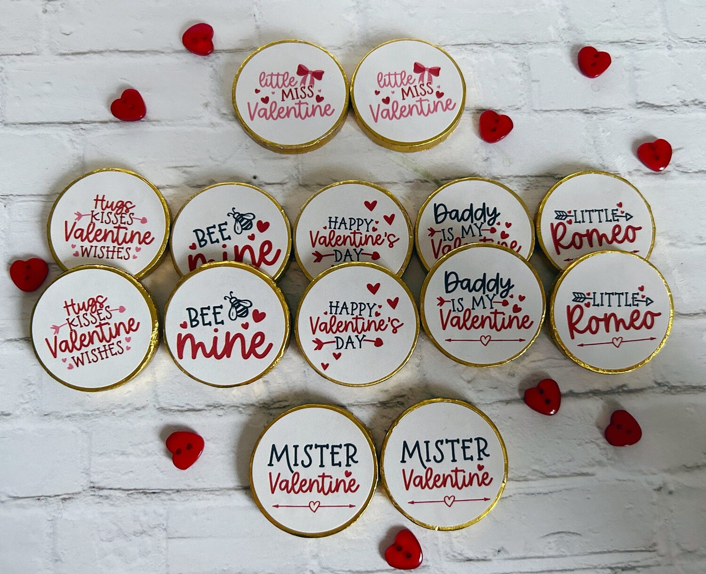 5 x Valentines day Chocolate coins
