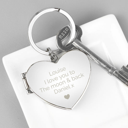 Personalised Heart Motif Photoframe Keyring