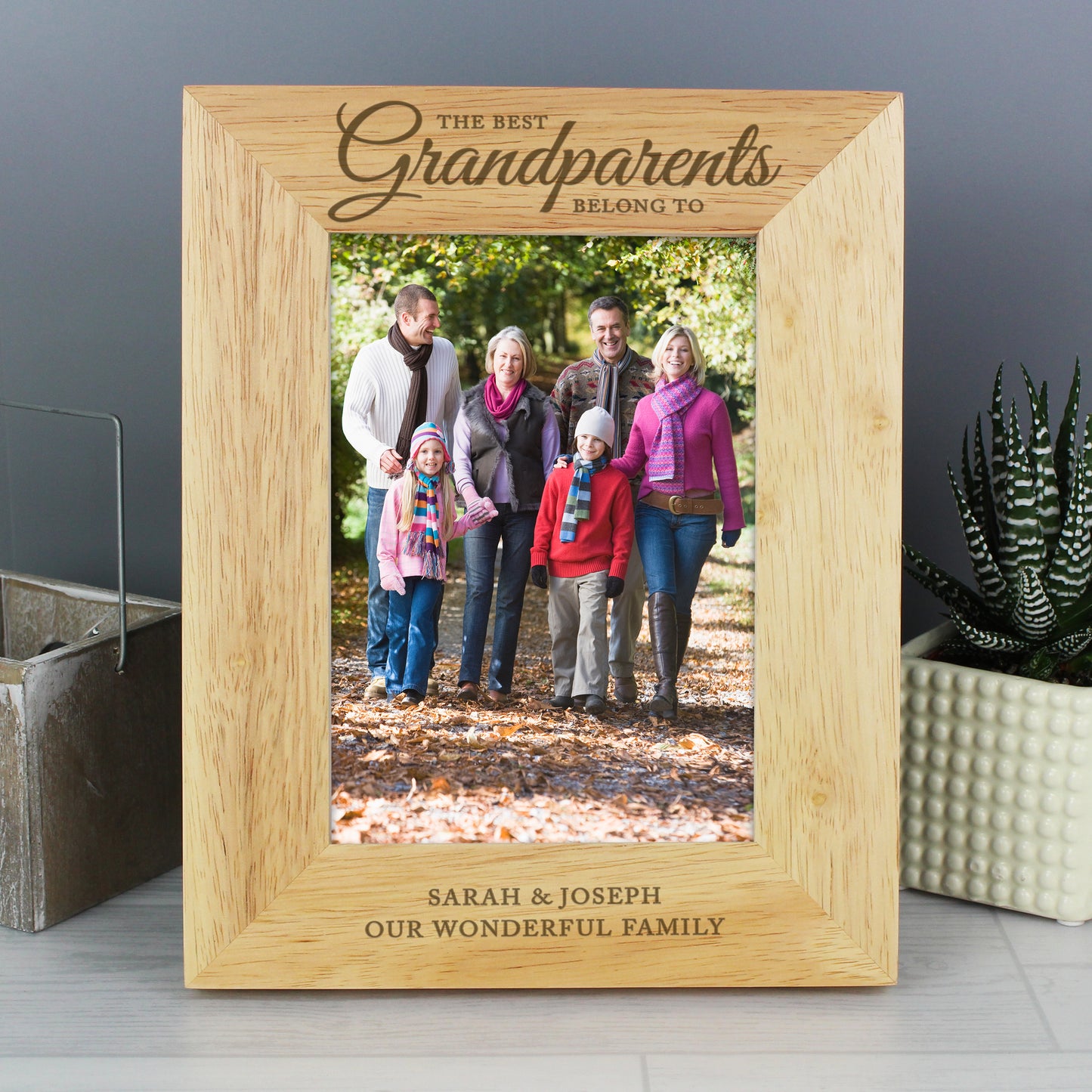 Personalised 'The Best Grandparents' 5x7 Oak Finish Photo Frame