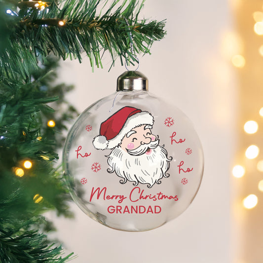 Personalised Santa Glass Bauble