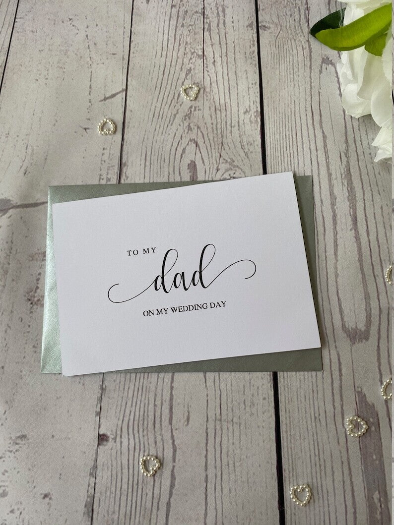To My Mum Dad Parents Wedding Thank You Card - Swirly Font - With Envelopes
