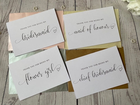 Thank You Bridesmaid Card