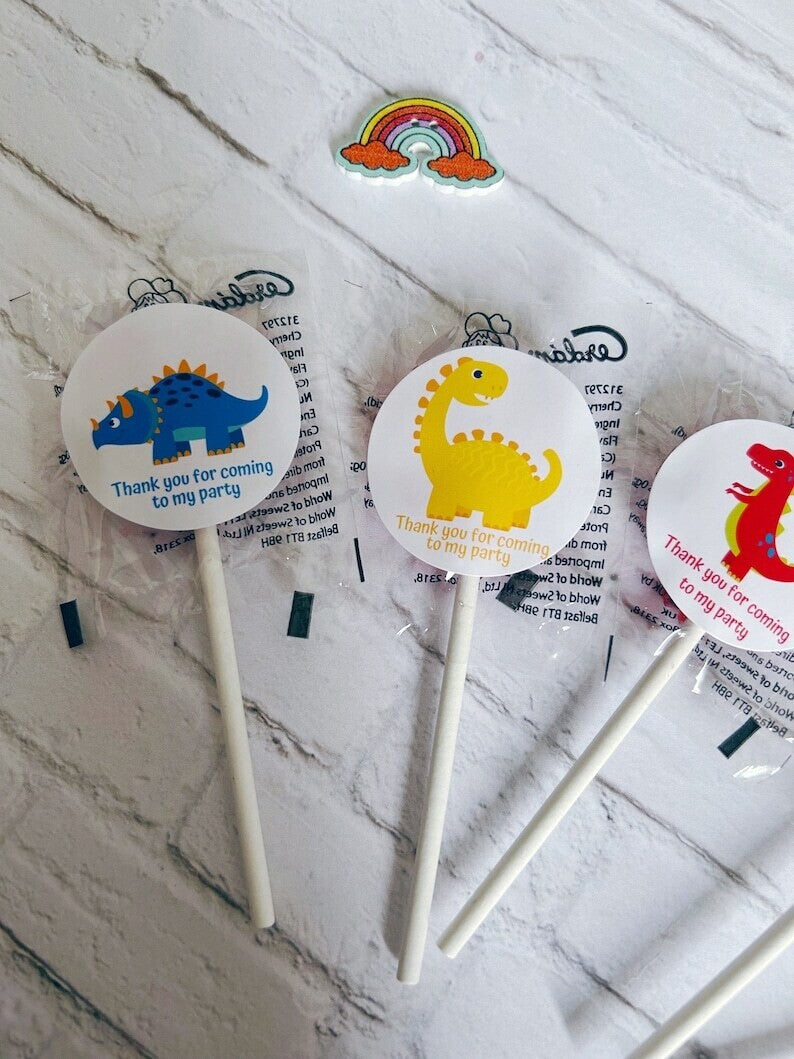 Bulk Dinosaur birthday party lollipops