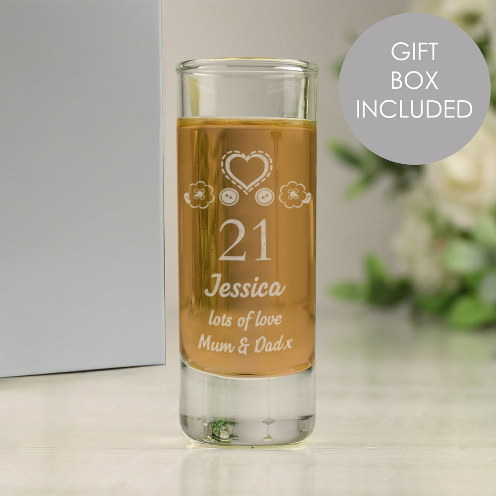 Personalised Birthday Craft Shot Glass Engraved
