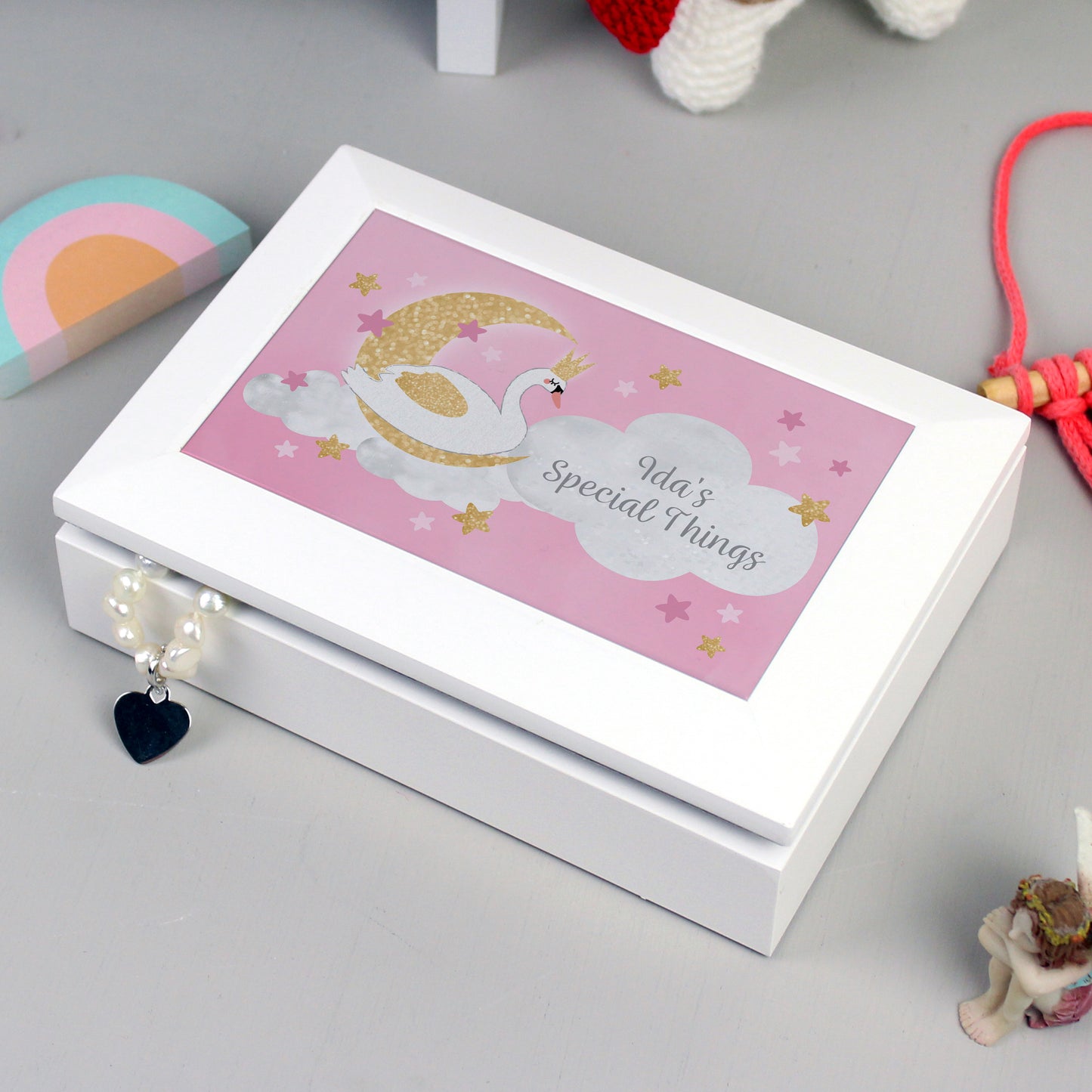 Personalised Swan Lake Jewellery Box