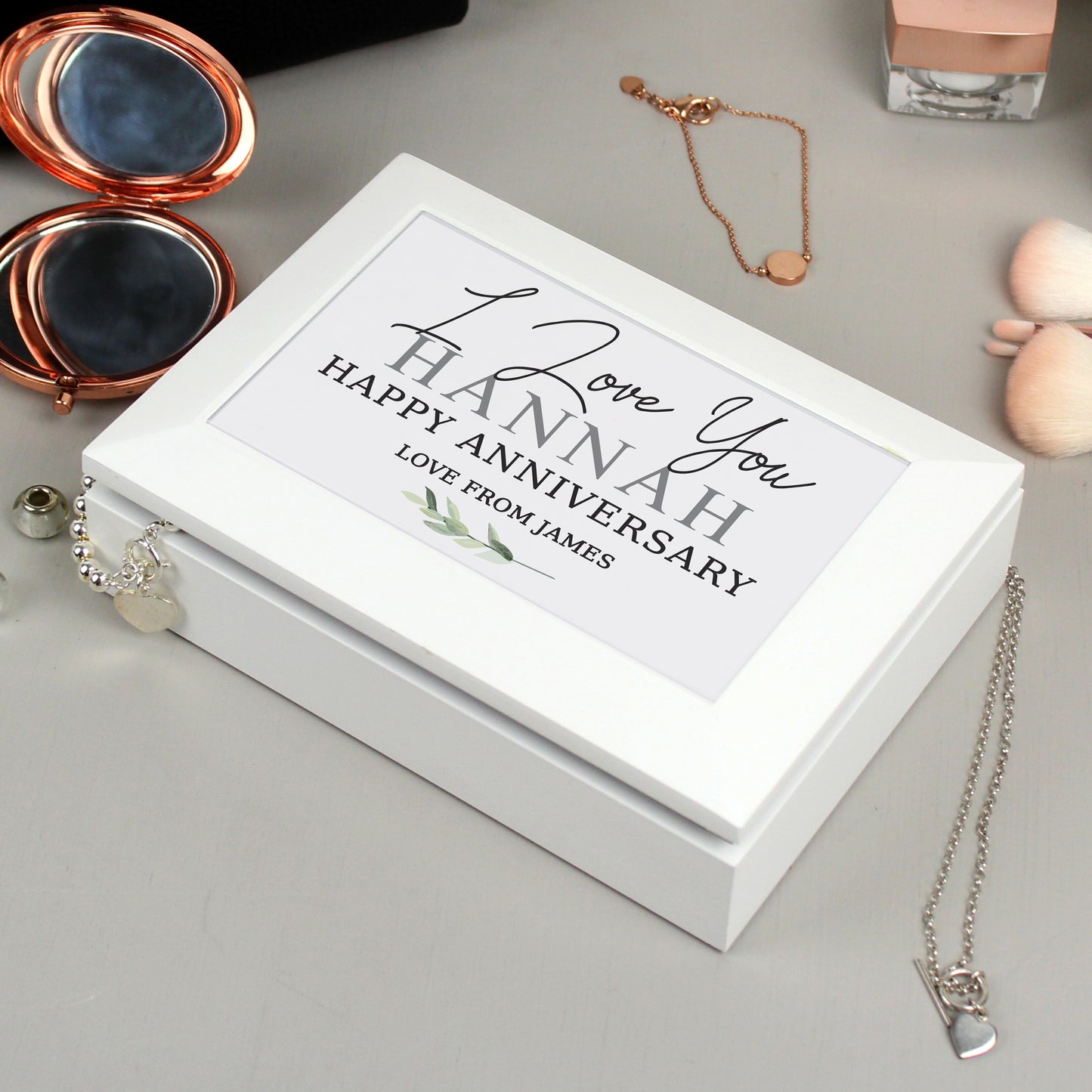 Personalised Botanical Jewellery Box